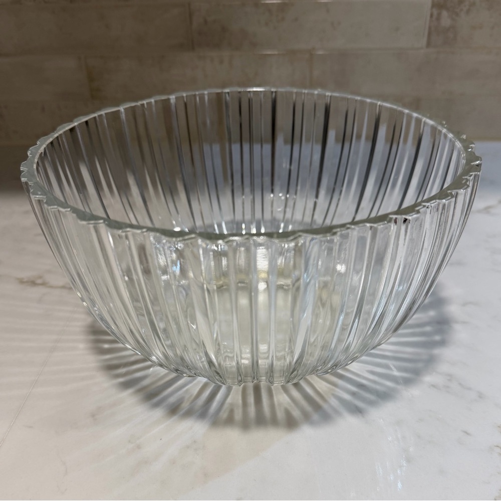 Godinger Clear Glass Ribbed Bowl